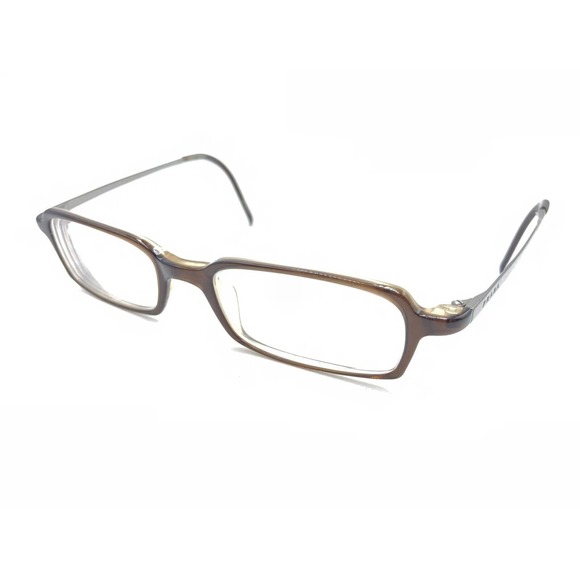 Prada VPR13E 8AR-1O1 Brown Rectangle Eyeglasses Frames 47-17 140 Italy Men Women - Picture 8 of 12